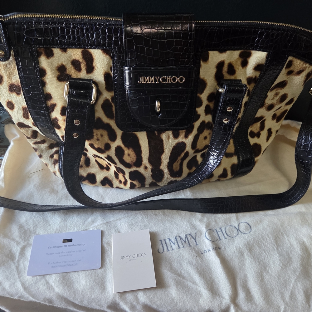 Jimmy Choo Leopard Print Tote Bag
